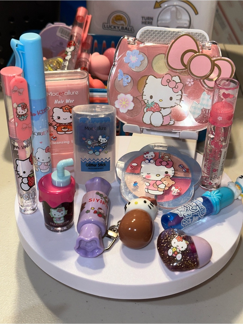 Hello Kitty Pink Cosmetic Lip + Makeup Set